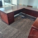 Mahogany Executive U Suite Desk w/ Lateral File & Drawer Storage